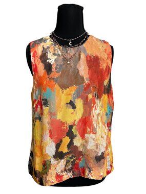 Colorful Abstract Sleeveless Blouse